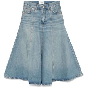 Haikure, Dames, Rokken, Blauw, Maat: W27 Katoen,
