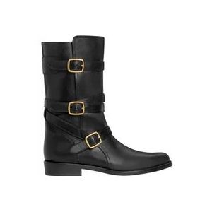 Celine Triple Buckle Biker Boot , Black , Dames , Maat: 36 EU