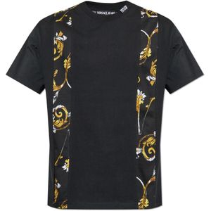 Versace Jeans Couture, Heren, Tops, Zwart, Maat: M Katoen,