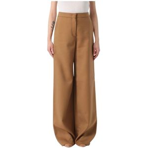 Max Mara Studio, Dames, Broeken, Bruin, Maat: S