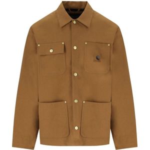 Carhartt Wip, Heren, Jassen, Bruin, Maat: L Suède,