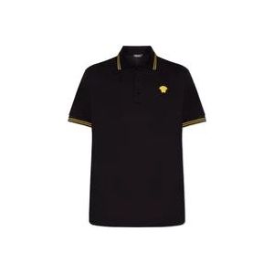 Versace Polo shirt met Medusa-gezicht , Black , Heren , Maat: 3XL