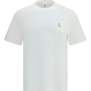 Brunello Cucinelli, Heren, Tops, Wit, Maat: 2XL Katoen,