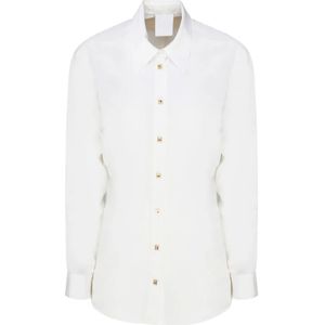 Givenchy - Blouse - Wit - Zijde - 4G Details in Goudkleurig Metaal