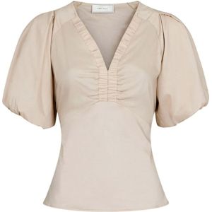 Neo Noir, Dames, Blouses & Shirts, Bruin, Maat: XL Katoen,
