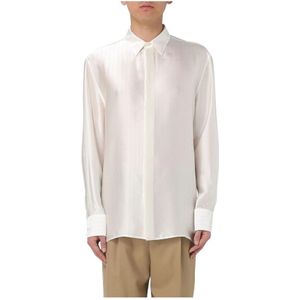 Saint Laurent, Heren, Overhemden, Grijs, Maat: 3XS Zijde,