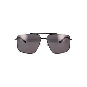 Gucci Klassieke en verfijnde zonnebril met geometrisch ontwerp , Black , Heren , Maat: 60 MM