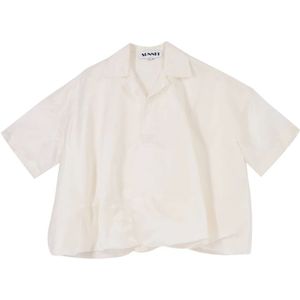 Sunnei, Dames, Blouses & Shirts, Wit, Maat: XS Zijde,