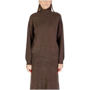 Liu Jo - Gesloten Trui - Bruin - Elegante Gesloten Trui met Fonkelende Details