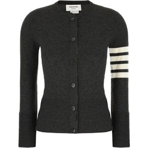 Thom Browne, Dames, Truien, Grijs, Maat: 2XS Kasjmier,