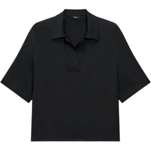 Theory, Dames, Tops, Zwart, Maat: XS Zijde,