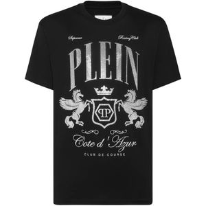 Philipp Plein, Heren, Tops, Zwart, Maat: L Katoen,