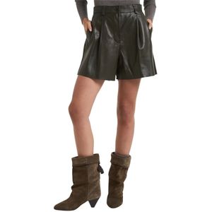 P.a.r.o.s.h., Dames, Korte broeken, Groen, Maat: S Leer,