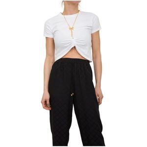 Elisabetta Franchi, Dames, Tops, Wit, Maat: L Katoen,