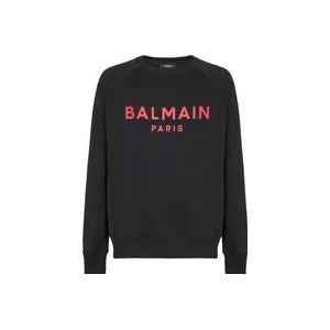 Balmain Paris bedrukte sweatshirt , Black , Heren , Maat: 3XL