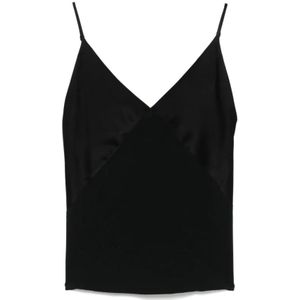 Forte Forte, Dames, Tops, Zwart, Maat: XS Satijn,