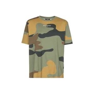 Balmain Camouflage Vintage T-shirt , Multicolor , Heren , Maat: L