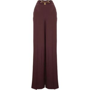 Elisabetta Franchi, Dames, Broeken, Rood, Maat: M Leer,