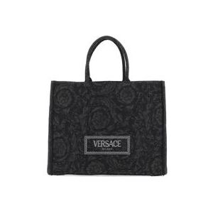 Versace Italiaanse Shopper Tas , Black , Heren , Maat: ONE Size