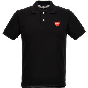 Comme des Garçons Play, Heren, Tops, Zwart, Maat: M Katoen,