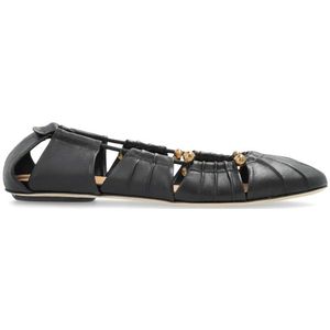 Chloé, Dames, Schoenen, Zwart, Maat: 37 1/2 EU Leer,