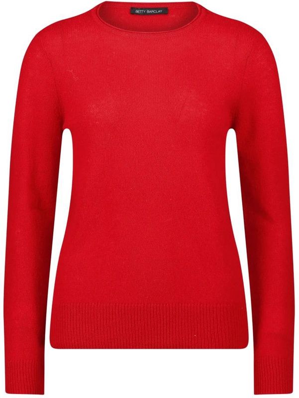 Betty Barclay - Kasjmier Trui met Ronde Hals - Rood - Dames