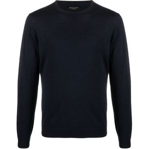 Roberto Collina, Heren, Truien, Blauw, Maat: 2XL Wol,