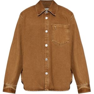 Ami Paris, unisex, Overhemden, Bruin, Maat: S Denim,