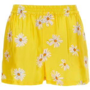 Moschino, Dames, Korte broeken, Geel, Maat: 2XS Zijde,