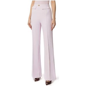 Elisabetta Franchi, Dames, Broeken, Roze, Maat: L Poliester,