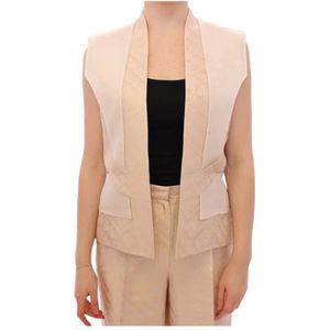 Zeynep Tosun, Dames, Jassen, Beige, Maat: S Brokaat,
