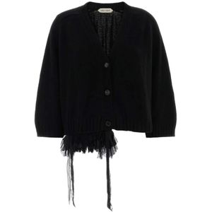 Alberta Ferretti, Dames, Truien, Zwart, Maat: XS Kasjmier,