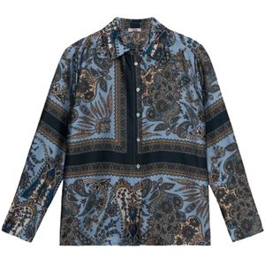Oltre, Dames, Blouses & Shirts, Veelkleurig, Maat: L Satijn,