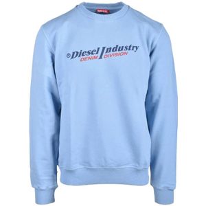Diesel, Heren, Sweatshirts & Hoodies, Blauw, Maat: M Katoen,