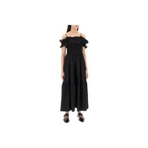 Ganni Maxi Jurken , Black , Dames , Maat: M