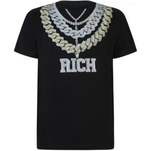 John Richmond, Heren, Tops, Zwart, Maat: L Katoen,