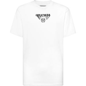 Philipp Plein, Heren, Tops, Wit, Maat: S Katoen,