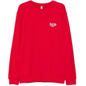 Moschino, Heren, Sweatshirts & Hoodies, Rood, Maat: S Katoen,