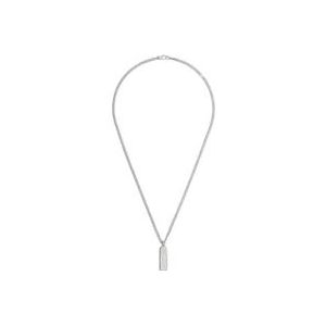 Gucci Zilveren Ketting met Interlocking G Logo Hanger , Gray , Dames , Maat: ONE Size