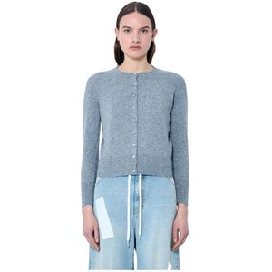 Maison Margiela, Dames, Truien, Grijs, Maat: L Wol,
