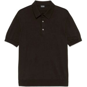 Zegna, Heren, Tops, Bruin, Maat: L Katoen,