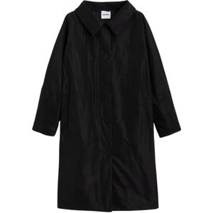 Aspesi, Dames, Mantels, Zwart, Maat: M Poliester,
