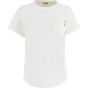 Brunello Cucinelli, Dames, Tops, Wit, Maat: L Katoen,