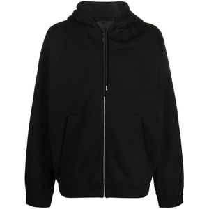 Prada, Heren, Sweatshirts & Hoodies, Zwart, Maat: S Nylon,