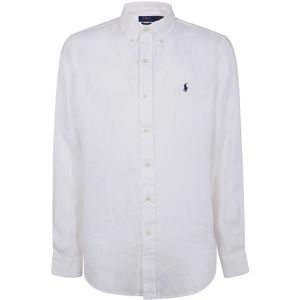 Polo Ralph Lauren, Heren, Overhemden, Wit, Maat: XL Linnen,