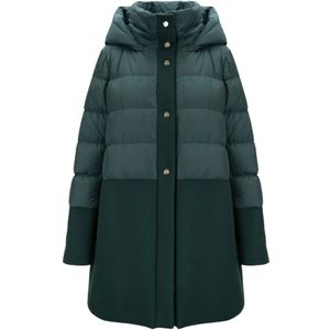 Herno, Dames, Mantels, Groen, Maat: S Wol,