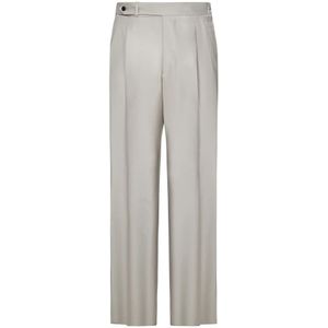 Franzese Collection, Heren, Broeken, Beige, Maat: M Leer,