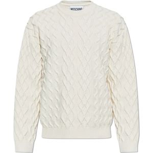 Moschino, Heren, Truien, Beige, Maat: XL Katoen,