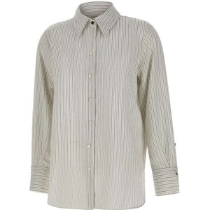 Marella, Dames, Blouses & Shirts, Wit, Maat: M Katoen,