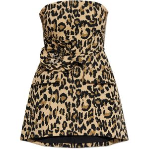 Rotate Birger Christensen, Dames, Jurken, Beige, Maat: 2XS Leer,